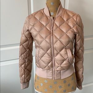 Aritzia TNA league Bomber jacket- pink